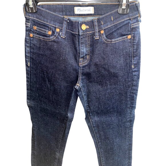 Madewell Alley Straight Dark Wash Denim Jeans Size 25 Dark Blue Denim Stretch - Picture 4 of 12